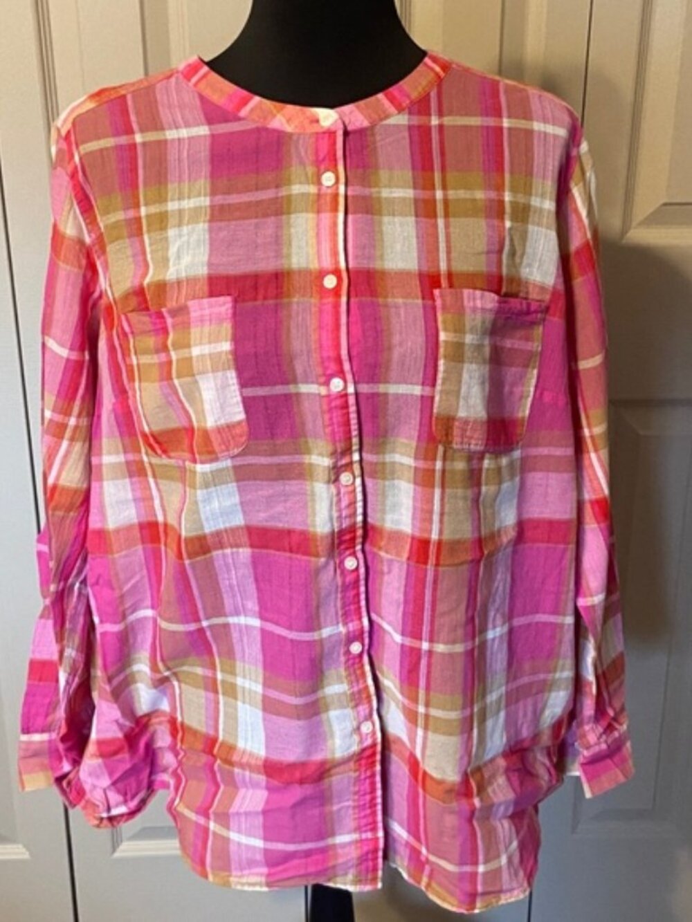 Lane Bryant Lightweight Long Sleeve Plaid Shirt Women's Size 18/20